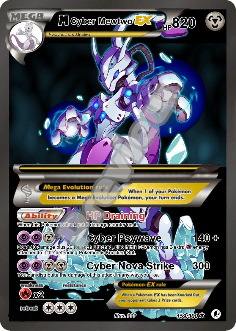 M Cyber Mewtwo ex pokemon card | Etsy
