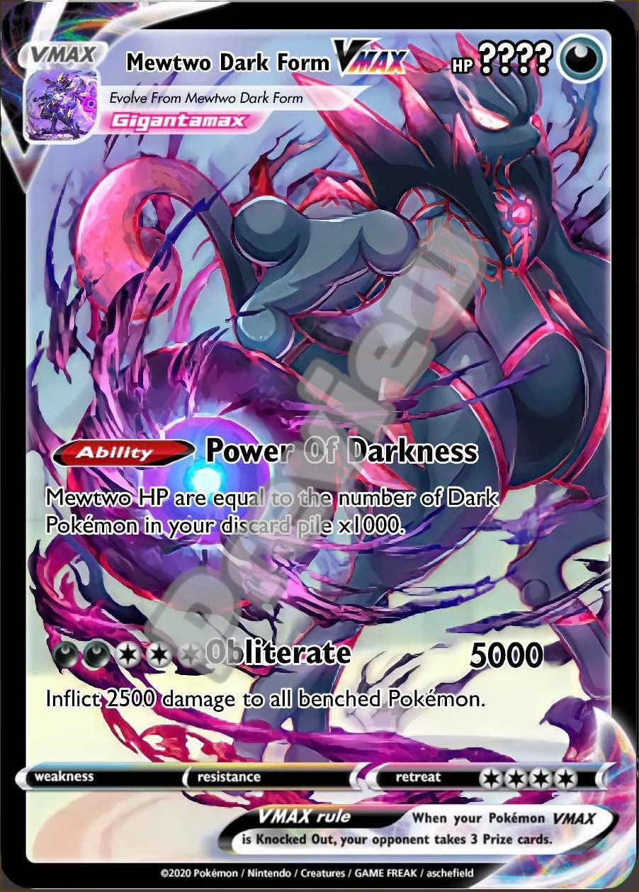 Shadow Mewtwo VMAX Pokemon Card 