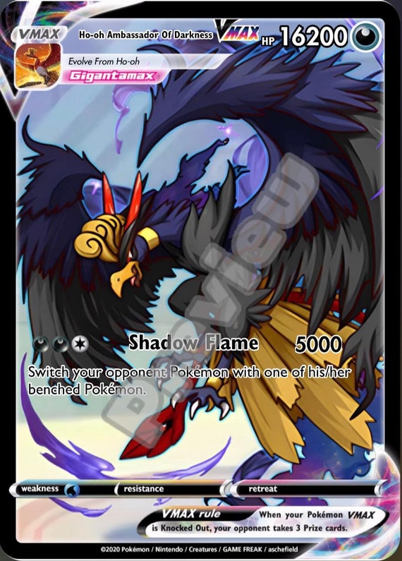 HO-OH Ambassador of Darkness VMAX Pokemon Card - Etsy