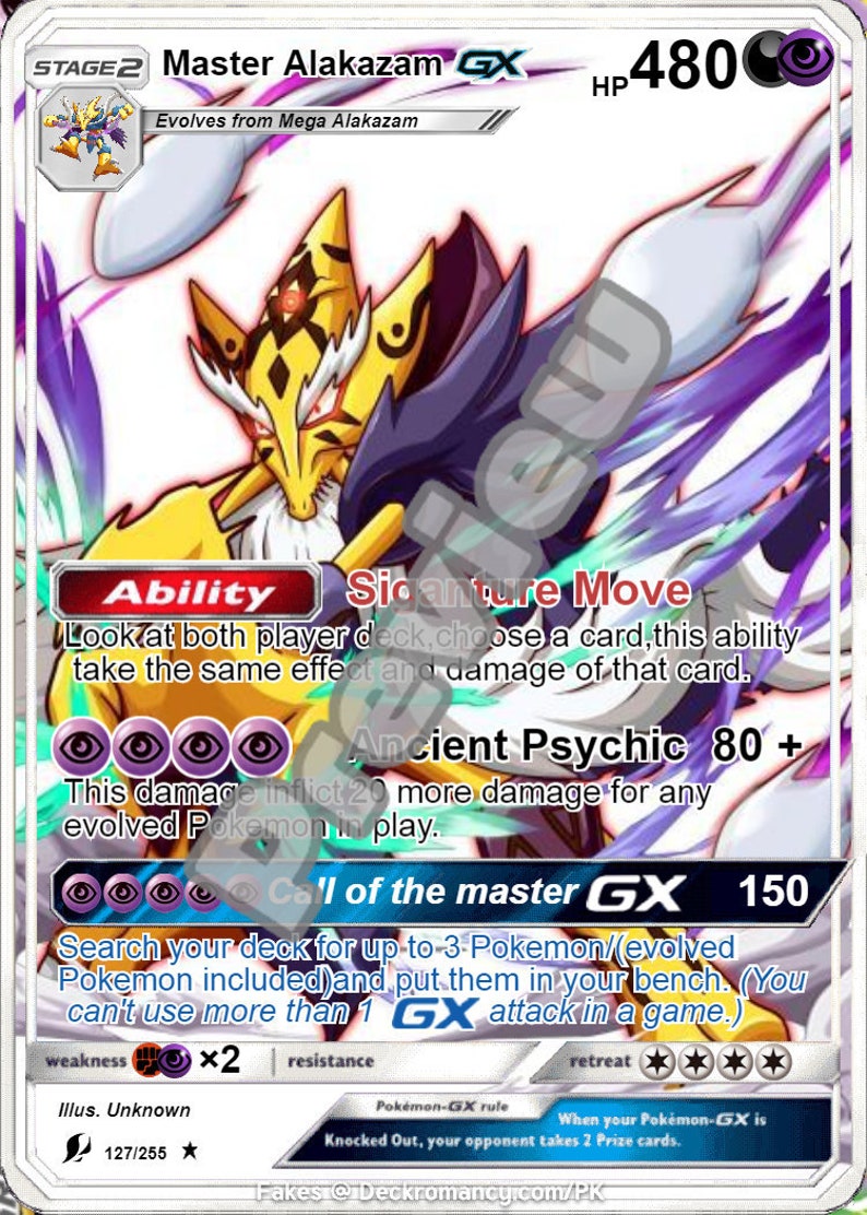 Master Alakazam GX Pokemon Card - Etsy