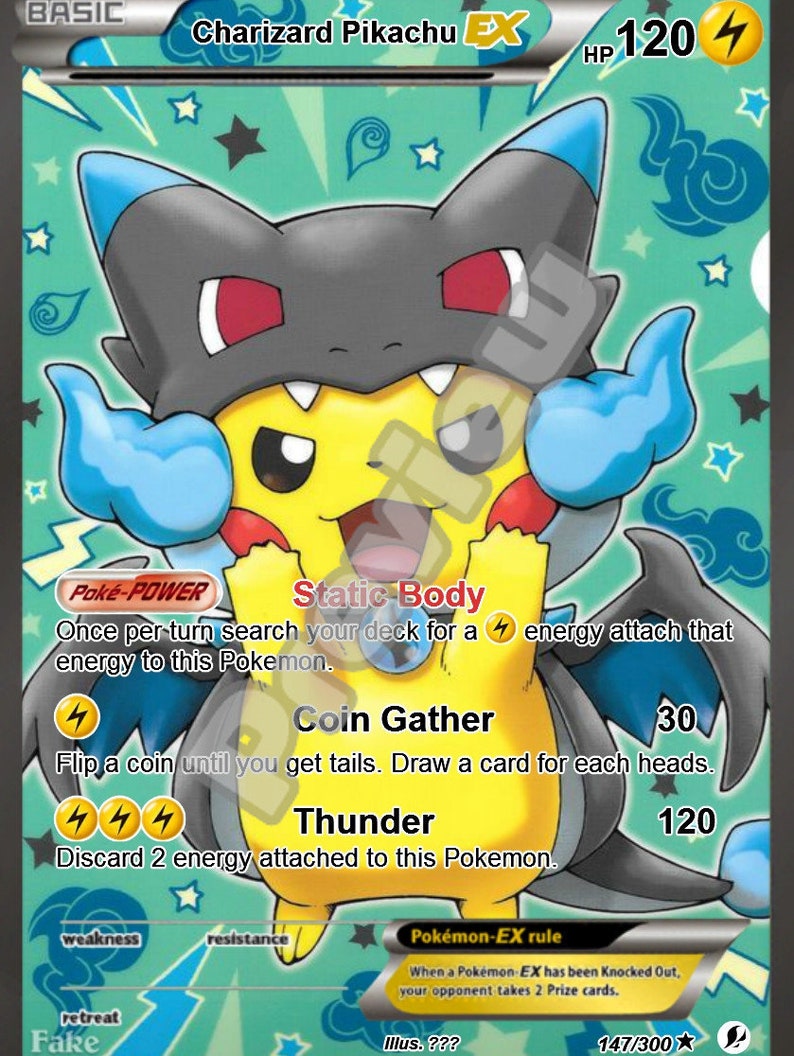 Charizard Pikachu gx gmax vmax gigantamax ex pokemon card | Etsy