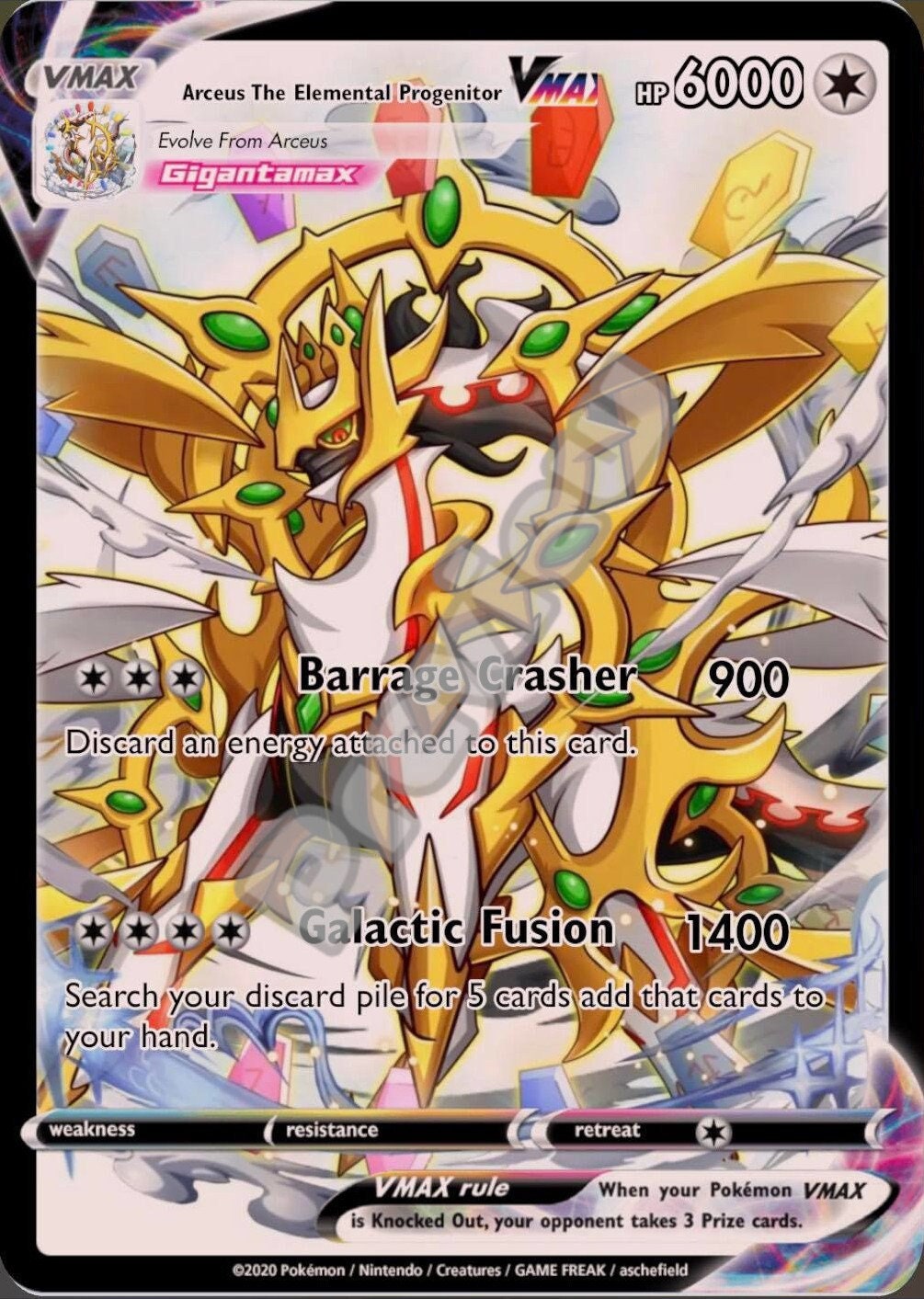 Arceus The Elemental Progenitor VMAX pokemon card