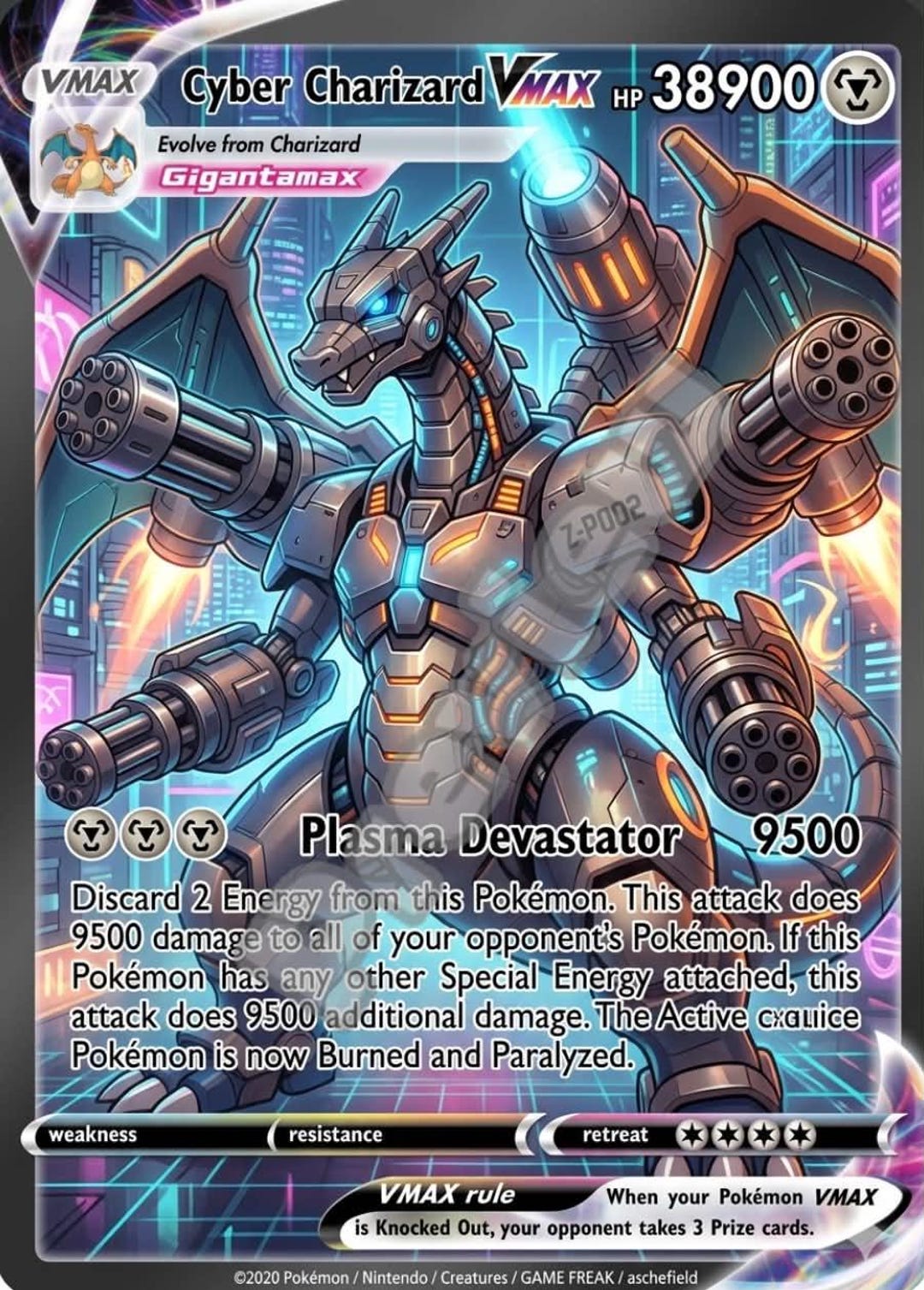 値下げしました！【最新版】ミライグリッシュ Cyber Charizard VMAX GX Pokemon Card - Etsy