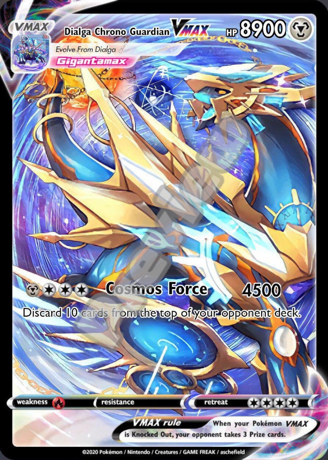 Coloriage Carte Pokemon Gx A Imprimer Carte pokemon Dialga Chrono Guardian VMAX - Etsy Canada