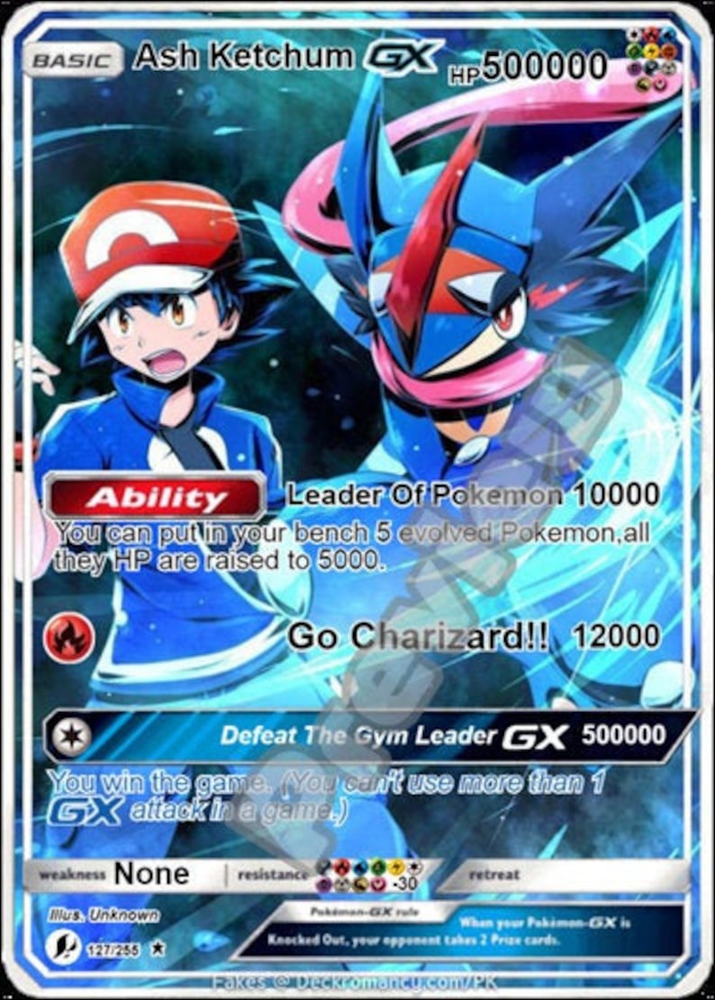 Ash Ketchum Gx pokemon card Etsy