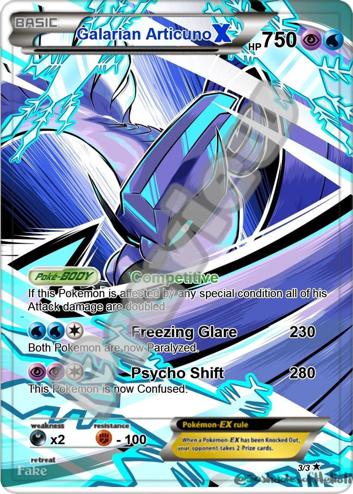 Galarian Articuno X pokemon card | Etsy