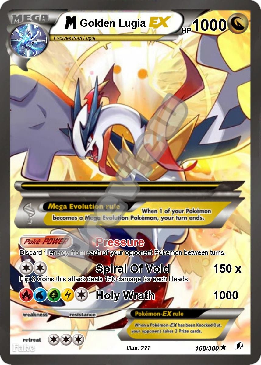 M Golden Lugia Ex Gx Etsy