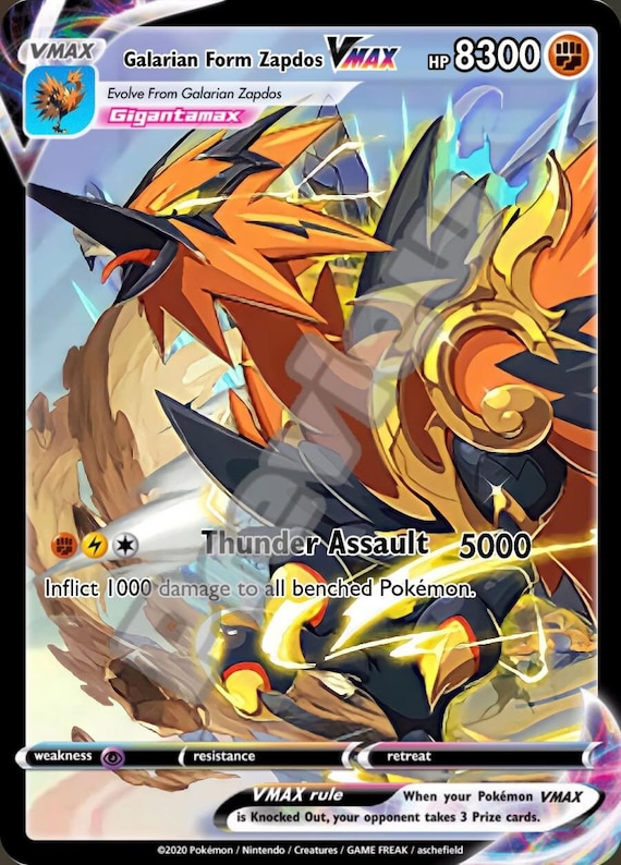 Galarian Zapdos Vmax Gx Ex Vstar Ash Ketchum Gx Pokemon Card - Etsy