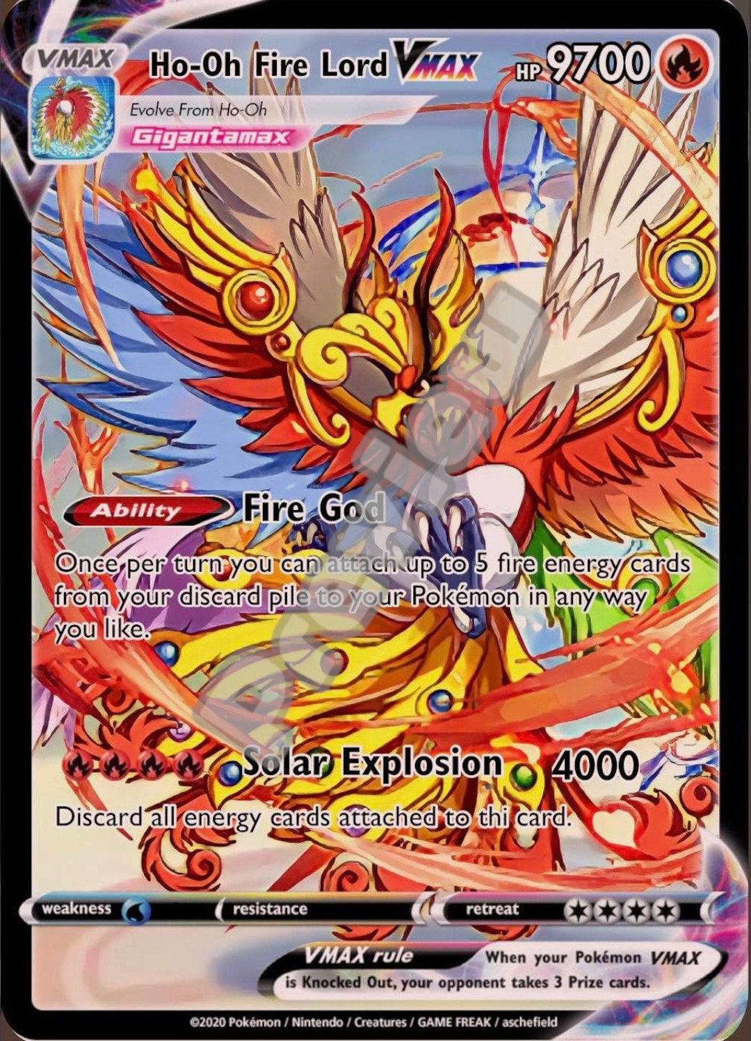 HO-OH Fire Lord VMAX Pokemon Card 