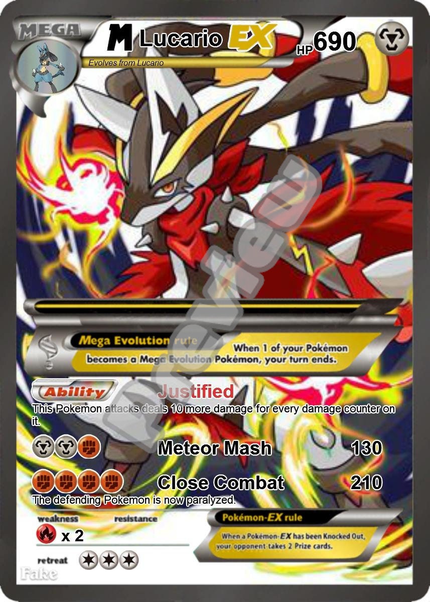 Mavin  Metal Gold Shiny Mega Lucario GX EX Pokemon Card Full Art