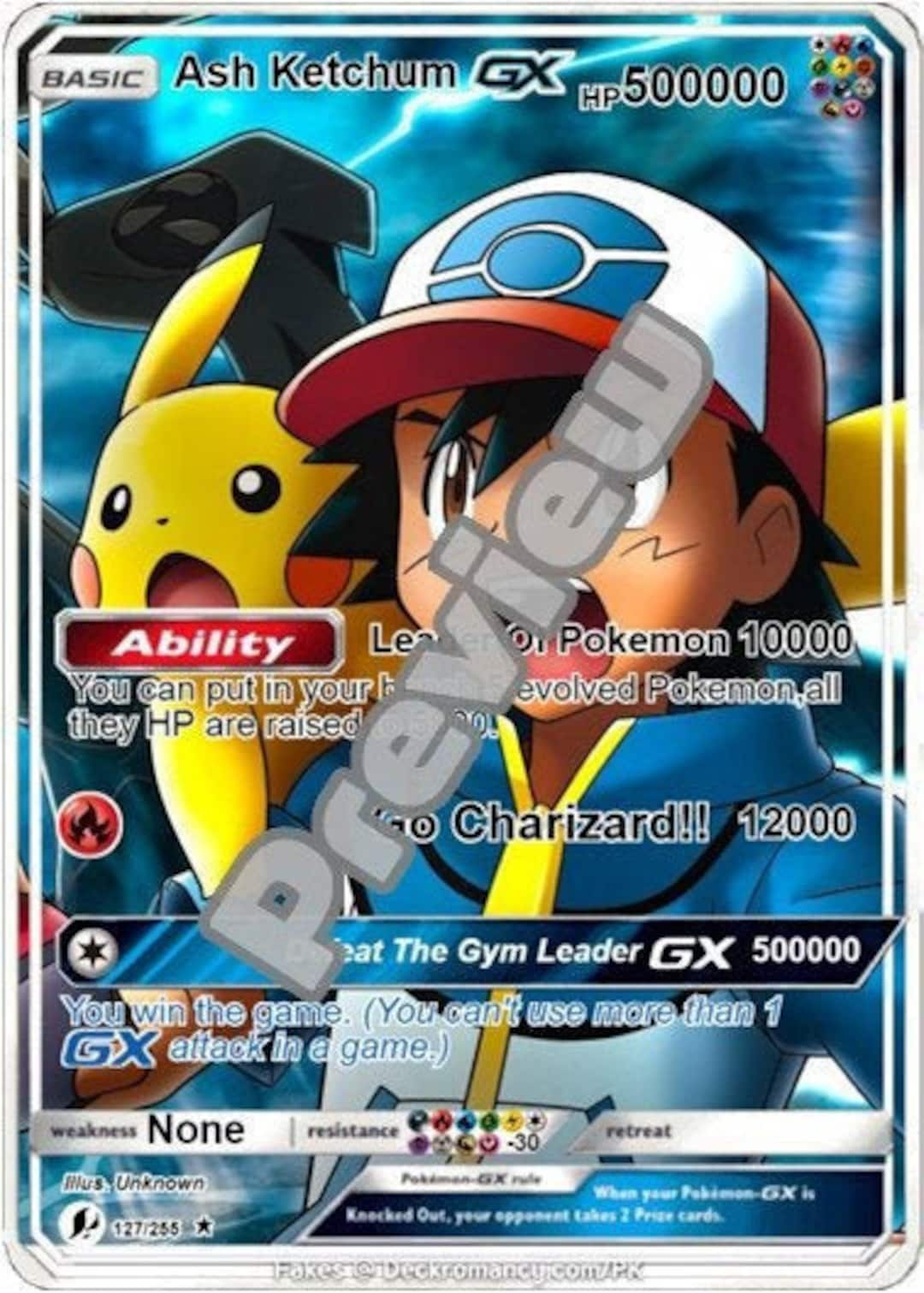 Ash Ketchum Gx Pokemon Card Etsy Hong Kong