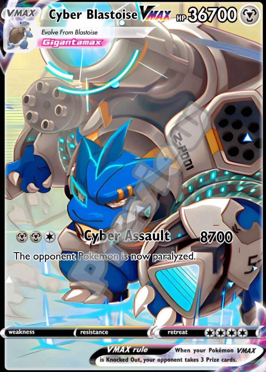 Cyber Blastoise VMAX GX Pokemon Card - Etsy