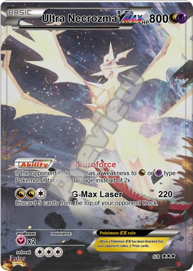 Ultra Necrozma VMAX Pokemon Card | Etsy Canada