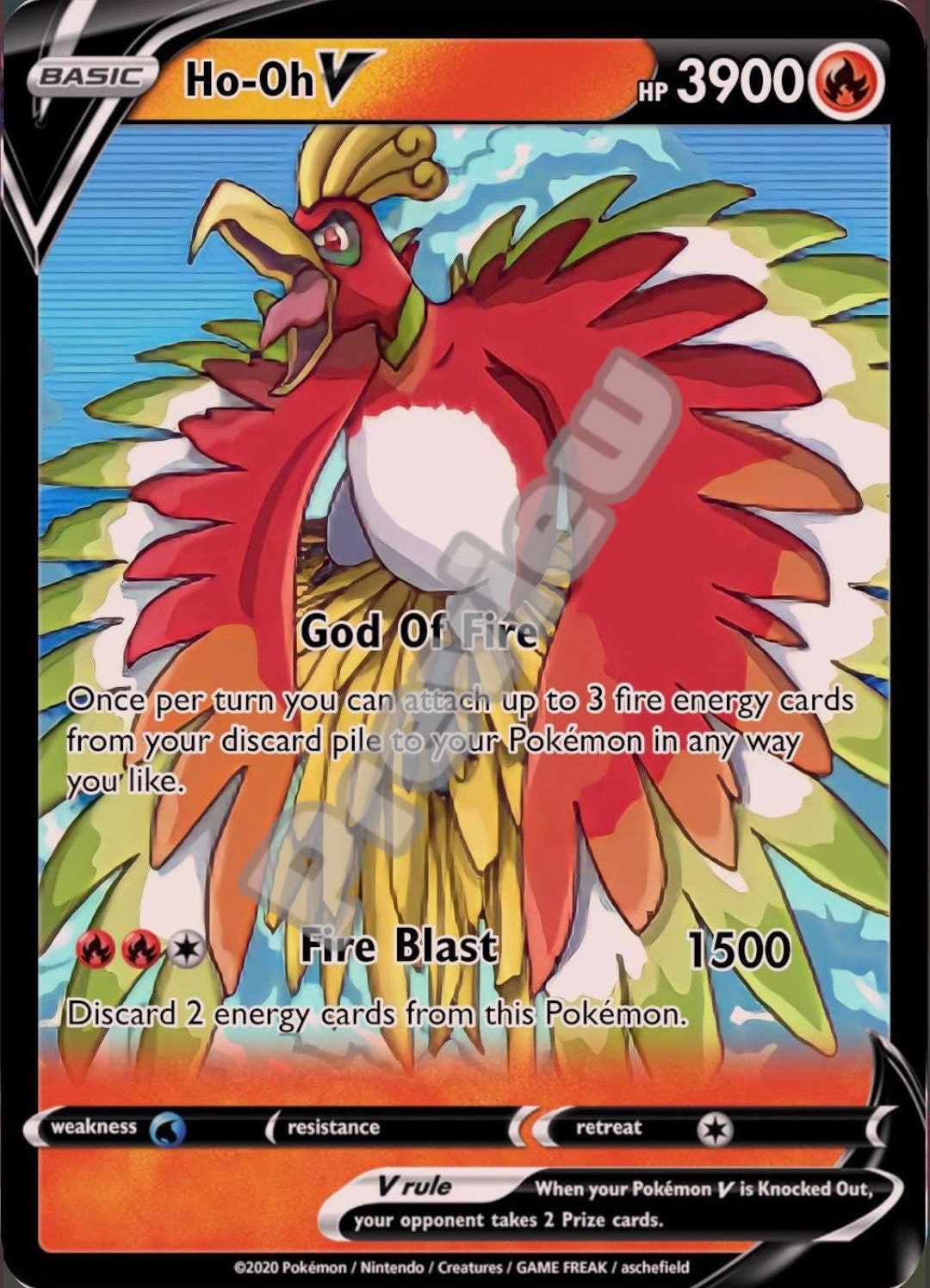 HO-OH Fire Lord VMAX Pokemon Card 
