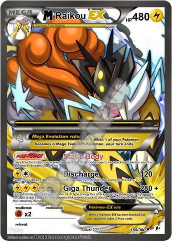 been Detecteerbaar Hij M Raikou Ex Pokemon Card - Etsy Israel