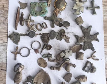 Diverse Lot of Ancient Greek, Roman, Byzantine to Antique Objects 400 b.c.-1900 ad. Including Pommel