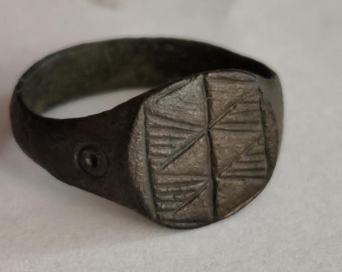 Wearable Medieval European Bronze Ring With Geometric Design 1200-1300 ...