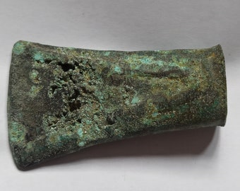 Thick Bronze Age Europe Bronze Axe Head War Relic 1000-700 B.C.