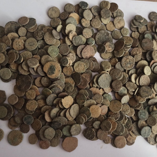 Huge Lot of 500 Uncleaned Ancient Roman & Byzantine Bronze Coins II-XI Century AD