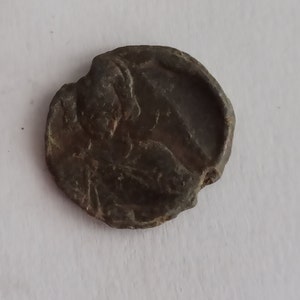 Rare Ancient Byzantine Seal With Saint and Inscription 1000-1100 ad