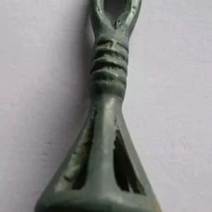Rare Bronze Age Decorated Bronze Fretwork Bell Pendant 2000-1000 b.c.