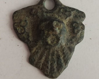 Rare Wearable Ancient Roman Bronze Pendant Face Form 200-400 ad
