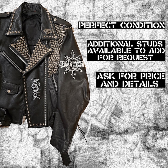Handmade Studded Leather Jacket, Crust Punk Stenchcore Hiatus