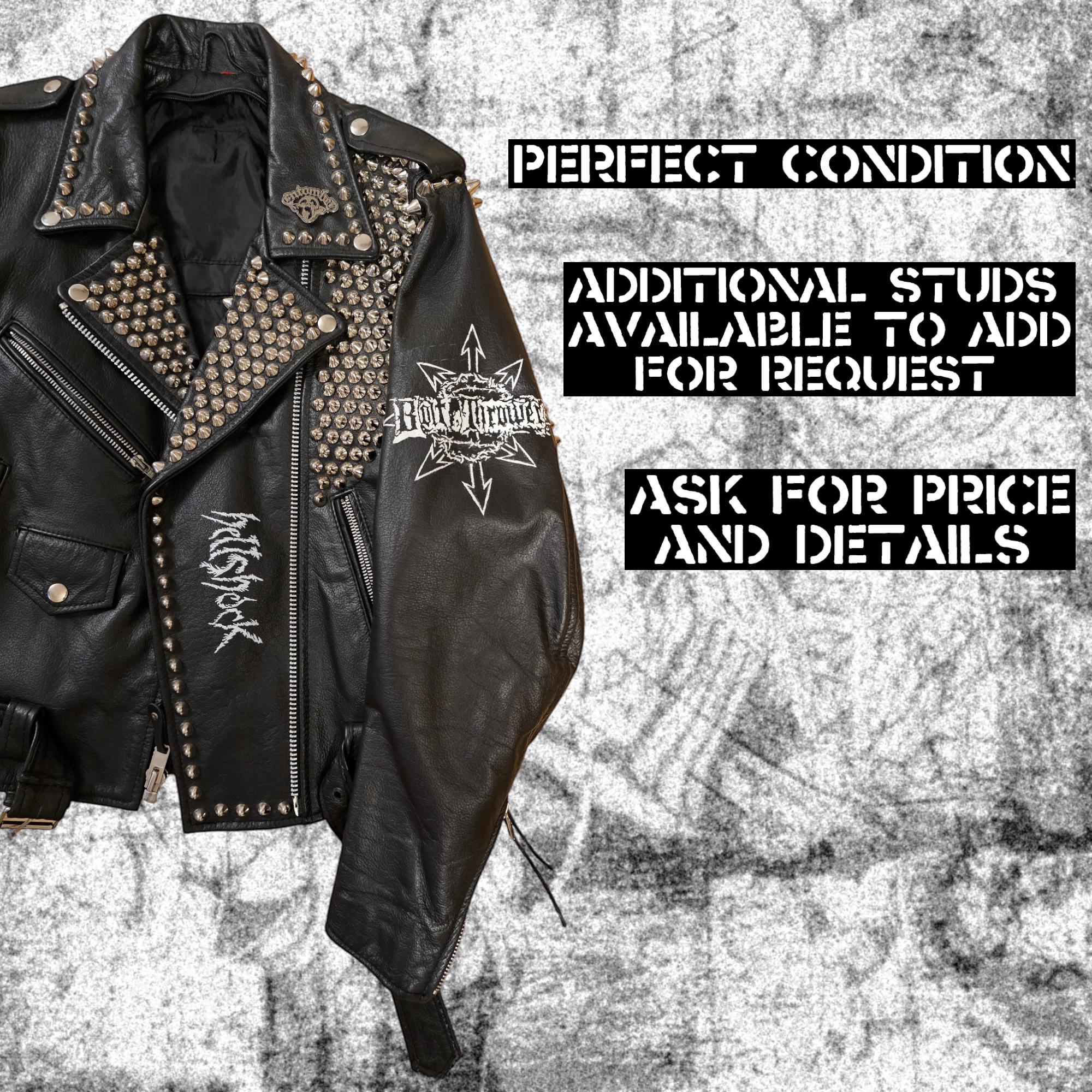 Handmade Studded Leather Jacket, Crust Punk Stenchcore Hiatus
