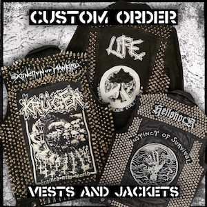 CUSTOM ORDER / Punk Jacket Vest Crust Metal Battlejacket Alternative Goth Emo Studded Personalised Vintage Handmade Customised Crustpants