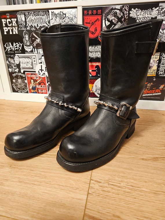 ENGINEER BOOTS Motorcycle Shoes Crust Punk Stenchcore Studs
