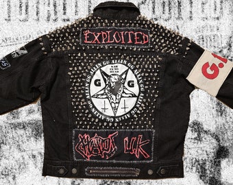 GG Allin Exploited Chaos UK Misfits Rancid Distillers GBH Discharge Pennywise Devotchkas Punk Jacket Customised Vintage Alternative Armband