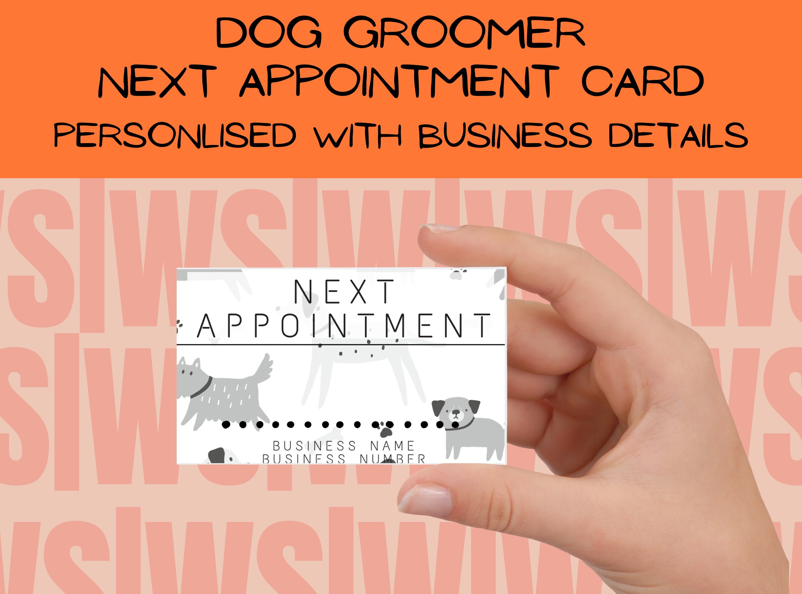 Dog Groomer Business Appointment Card Dog Grooming Business Etsy
