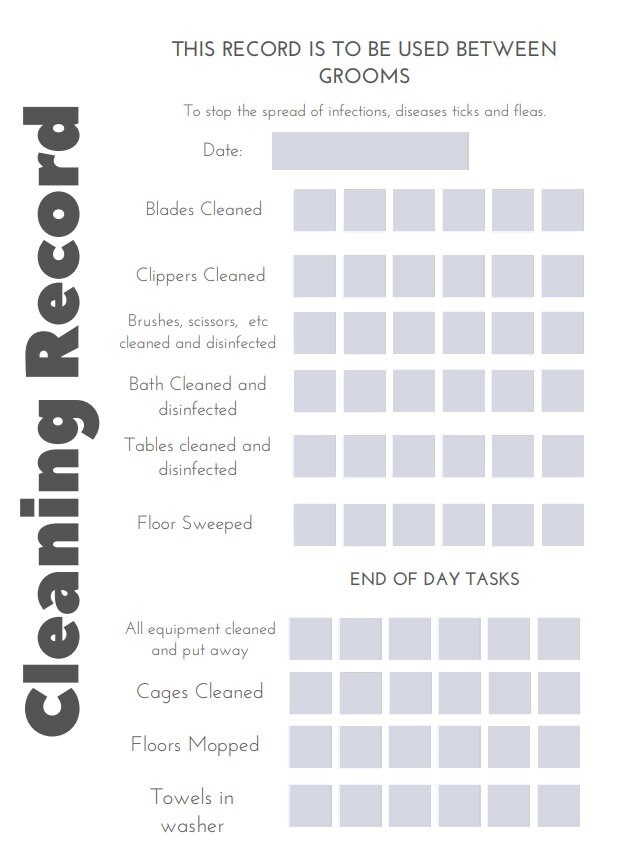 Digital Cleaning Records Form | Etsy
