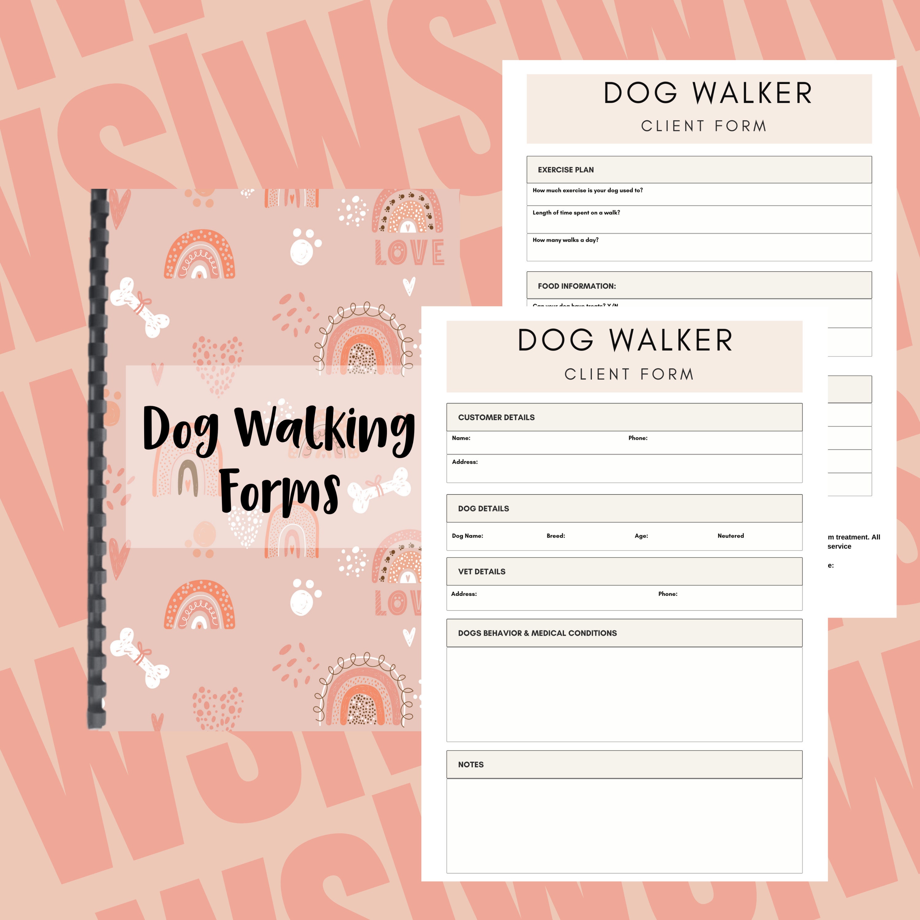 Dog Walker Consent Forms Dog Walking Consent Form Dog Etsy UK