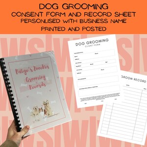 Dog grooming equipment record Client form | Dog Grooming contract Book | dog groomer equipment | dog salon | Dog Consent and Release Form |