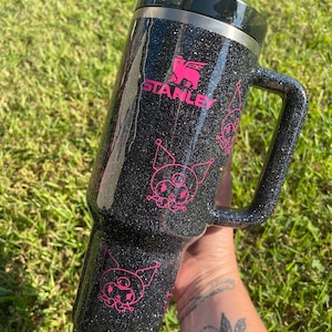 Kuromii Stanley Tumbler | Kuromii  Tumbler 40oz | Personalized gothic Tumbler| Personalized Tumbler| Black and pink Stanley