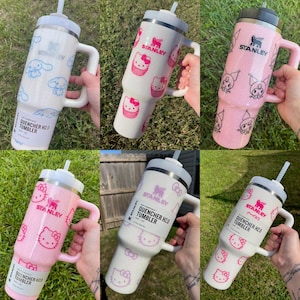 Hot Pink, lavender , baby Customized Stanley Tumbler |40oz | Personalized glitter Tumbler| girls gift Tumbler| read info!