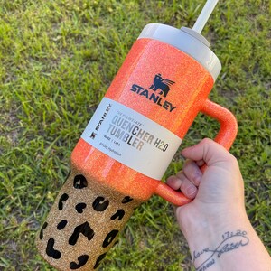 Customized Stanley Tumbler |LEOPARD PRINT  Tumbler 40oz | Personalized leopard Tumbler| Personalized Tumbler | Stanley Dupe| read info!