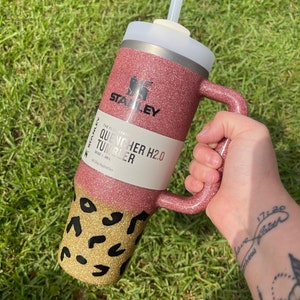 Customized Stanley Tumbler |LEOPARD PRINT  Tumbler 40oz | Personalized leopard Tumbler| Personalized Tumbler | Stanley Dupe| read info!