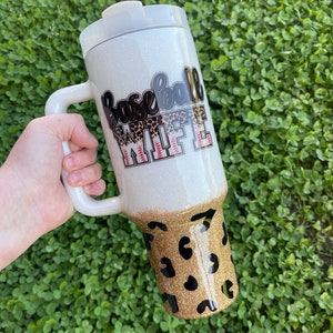 Customized Stanley Tumbler |Baseball Tumbler 40oz | Personalized baseball mom/wife Tumbler| Personalized Tumbler | Stanley Dupe| read info!