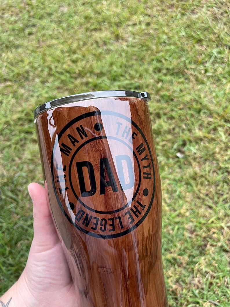DAD Wood Grain Epoxy Tumbler Etsy