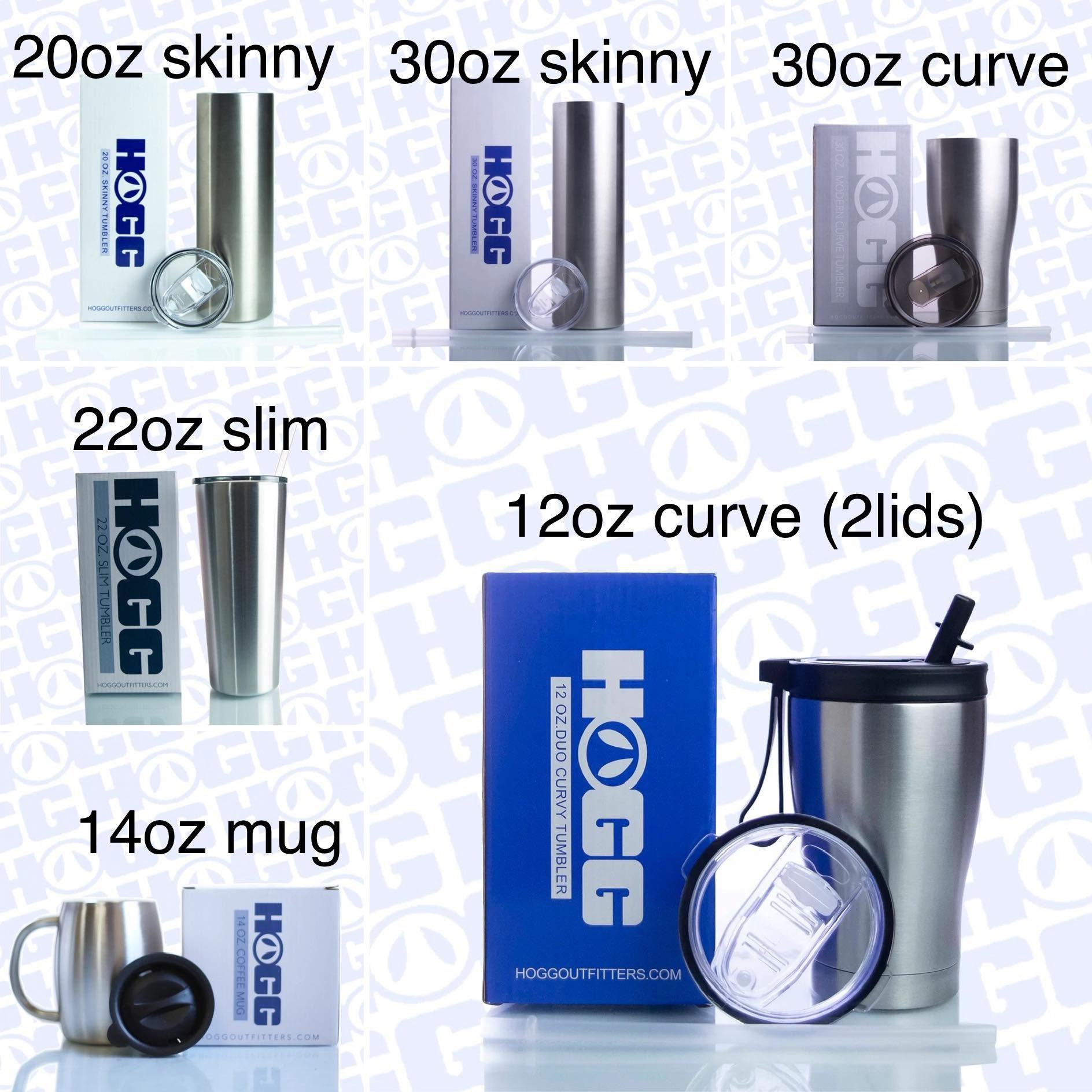Hogg 20oz Skinny Tumbler Case (24 Pack) DIY, Customizable, Glitter/Epoxy, Bulk, Wholesale
