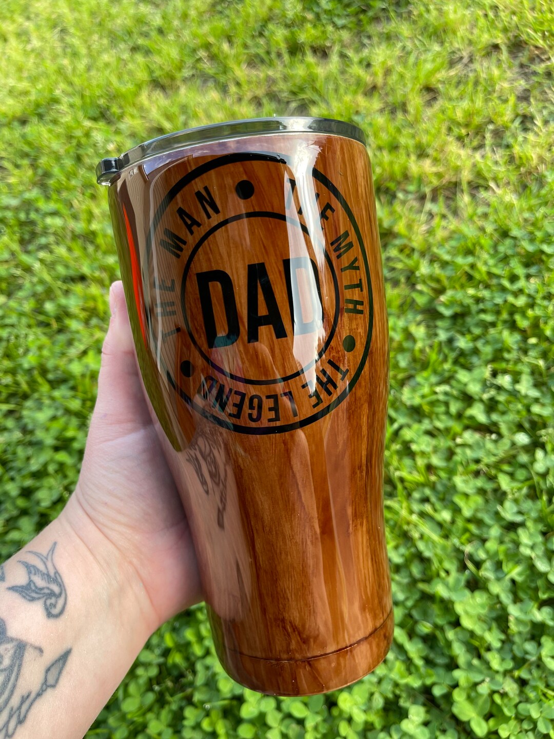 DAD Wood Grain Epoxy Tumbler Etsy