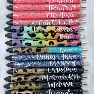 Personalized Glitter Inkjoy Gel Pens black ink 0.7 - Refillable - Resin - Customized -Teacher, Nurse, office supplies