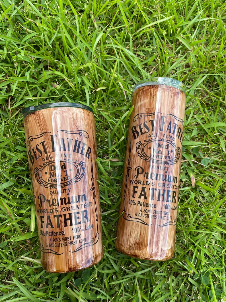 BEST FATHER Wood Grain Epoxy Tumbler Etsy