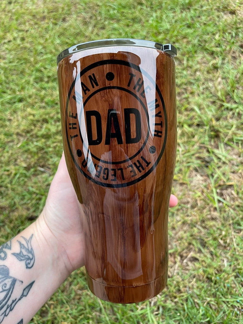 DAD Wood Grain Epoxy Tumbler Etsy