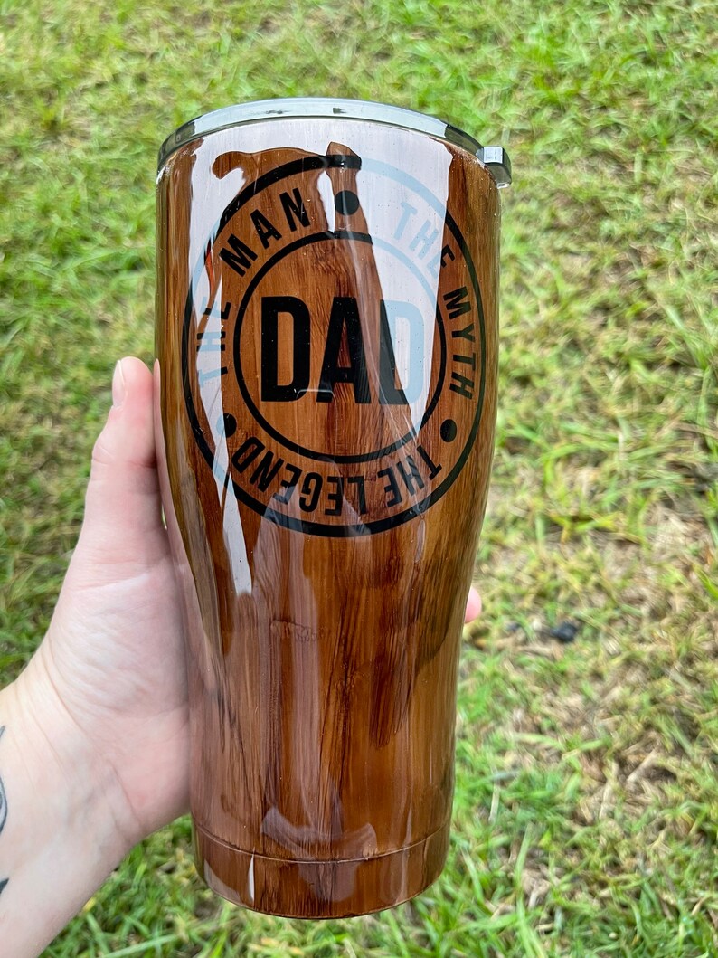 DAD Wood Grain Epoxy Tumbler Etsy