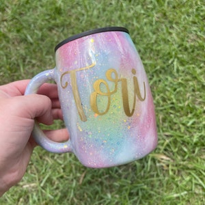 Personalized rainbow Milky Way tumbler!