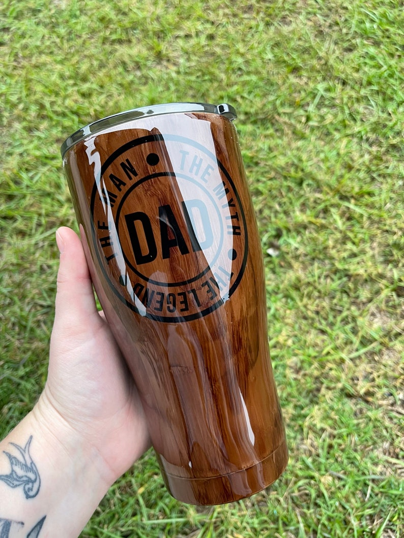 DAD Wood Grain Epoxy Tumbler Etsy