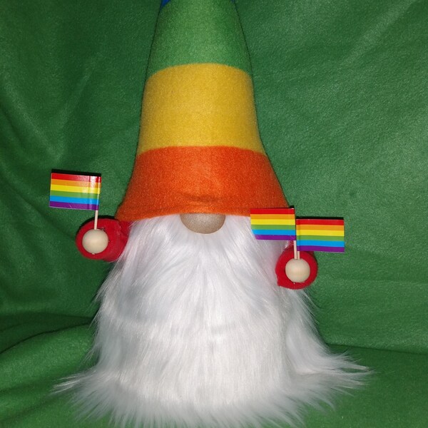 Large Pride Gnome, Rainbow Gnome, LGBTQIA Gnome, Gifts for her, Gifts for Him, Tomte Nisse